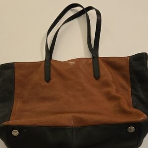 Fossil Two-Tone Leather Tote